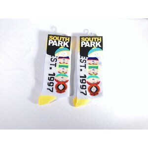 2 Pairs Of South Park Ets. 1997 Crew Socks Sock Size 10-13 Mens